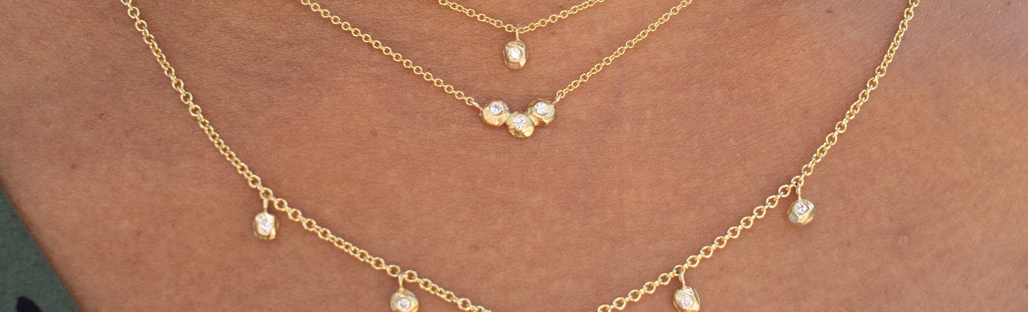 Seamless Oblong Single Diamond Link Necklace