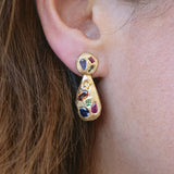 18K Rainbow Mosaic Cocktail Earrings Earrings Page Sargisson 