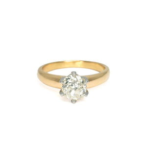 18K Crown Engagement Ring with 1.27ct Old Mine Cut Diamond Engagement Ring Page Sargisson 