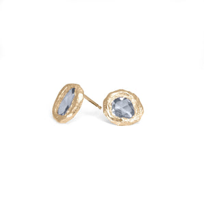 18K Freeform Stud Earring in Light Blue Sapphire Earrings Page Sargisson 