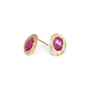 18K Carved Freeform Stud Earring in Ruby Earrings Page Sargisson 