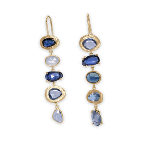 18K Blue Sapphire Five Drop Earrings