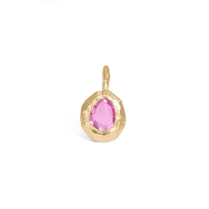 18K Freeform Pink Sapphire Charm Pendant