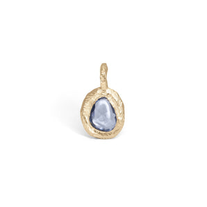 18K Freeform Blue Sapphire Charm Pendant