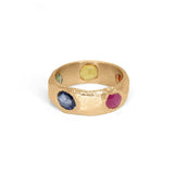 18K Five Sapphire Ring in Rainbow with Ruby Rings Page Sargisson 