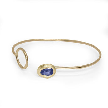 18K Button Cuff in Dark Blue Sapphire Bracelet Page Sargisson 