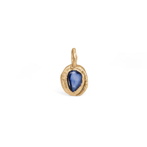 18K Freeform Deep Blue Sapphire Charm Pendant Necklace Page Sargisson 