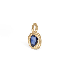 18K Freeform Deep Blue Sapphire Charm Pendant Necklace Page Sargisson 