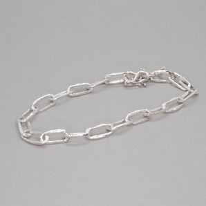 Sterling Silver Carved Small Paperclip Link Bracelet Bracelet Page Sargisson 