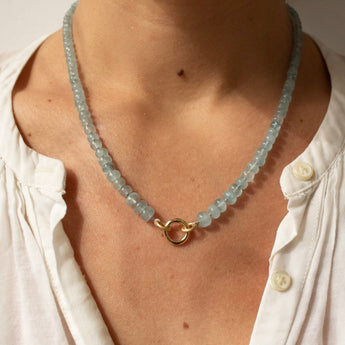 18k Strand Necklace with Aquamarine Necklaces Page Sargisson 