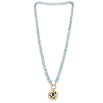 18k Strand Necklace in Aquamarine with Charm Holder Necklaces Page Sargisson 