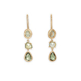 18K Triple Drop Earring in Green Sapphire Earrings Page Sargisson 