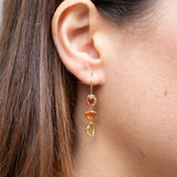 18K Triple Drop Earring in Orange Sapphires Earrings Page Sargisson 