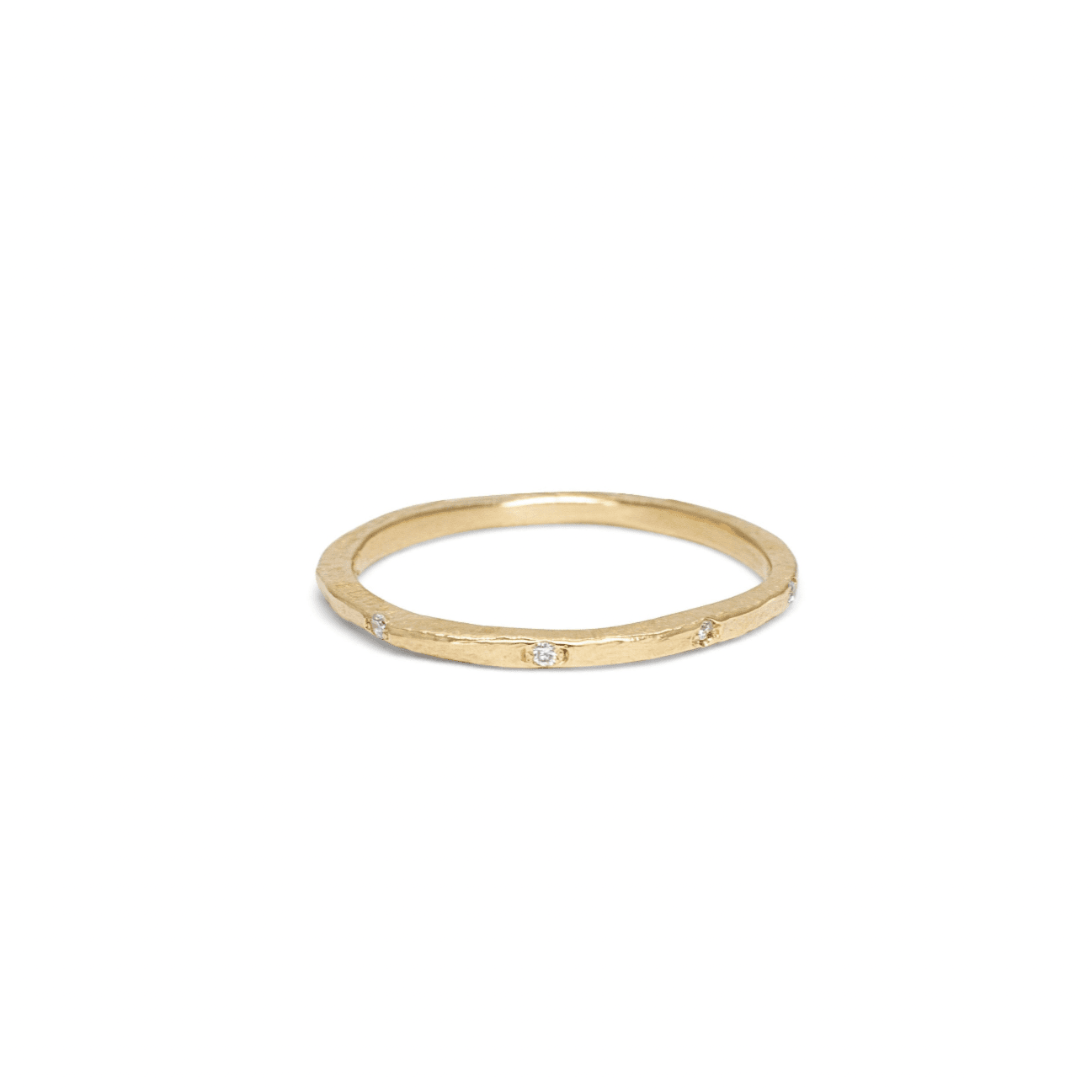 18K Gold Carved Skinny Band with Diamonds – Page Sargisson