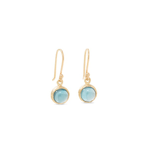 10K Semi-Precious Stone Drop Earrings in Blue Topaz Earrings Page Sargisson 