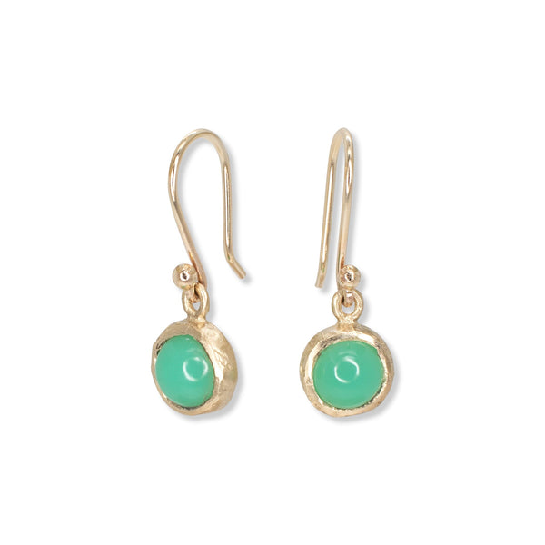 Store Chrysoprase and Emerald Mixed Stone Earrings-Gold