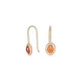 18K Oval Fixed Hook Earrings in Poppy Red Sapphire Earrings Page Sargisson 